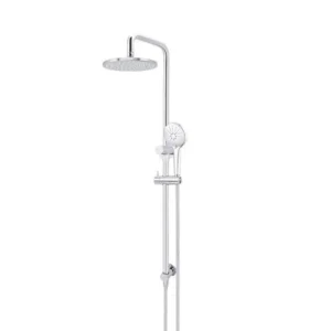 3 Function Shower Column Round Rail Set 200mm – Chrome