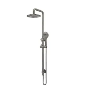 3 Function Shower Column Round Rail Set 200mm – Gun Metal