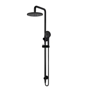 3 Function Shower Column Round Rail Set 200mm – Matte Black