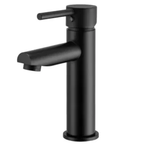 Aquaperla Pino Round Short Basin Mixer – Black