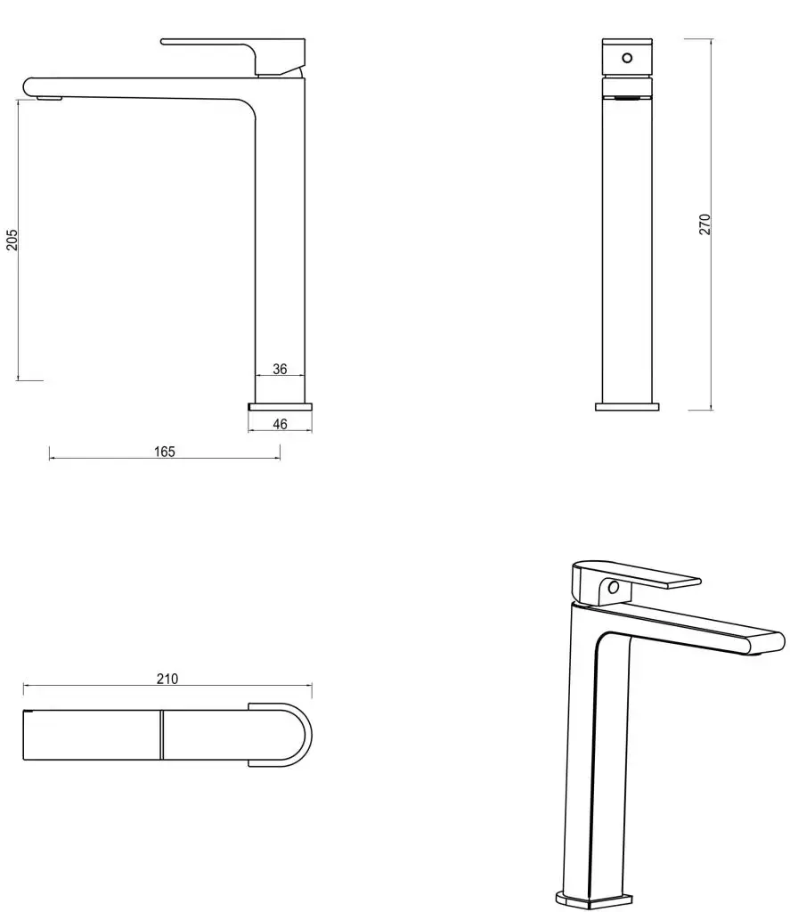 Bellavista Beki Tall Basin Mixer - Gun Metal - Image 5