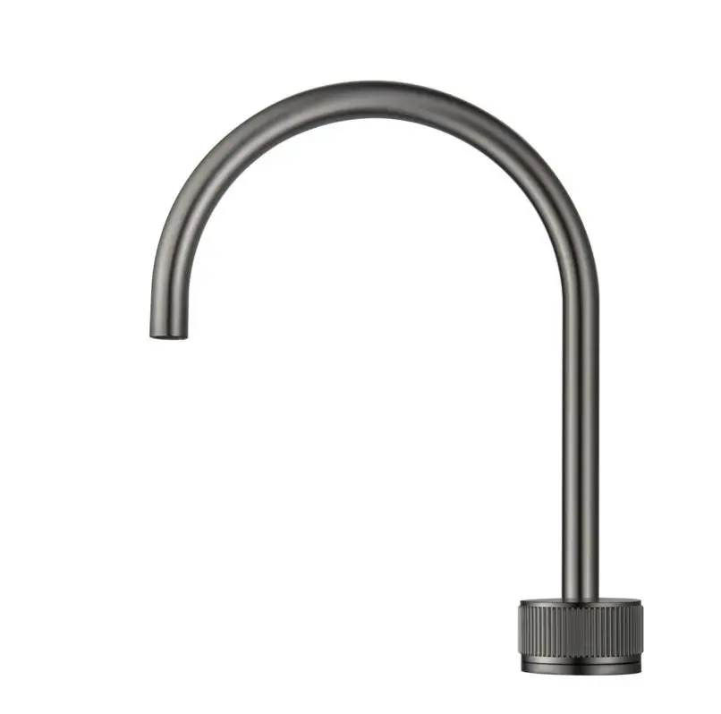 Bellavista Mica Fluted Gooseneck Hob Sink Basin Mixer Set - Gun Metal - Image 4