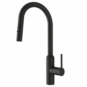 Carysil Round Granite Black Pull Out Kitchen Mixer-C-3RKMGB