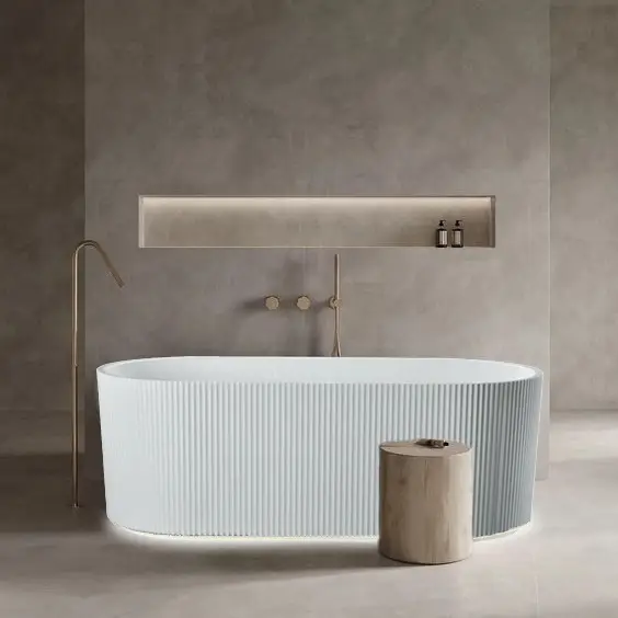 Cairo Freestanding Bathtub BTC1500 - White - Image 2