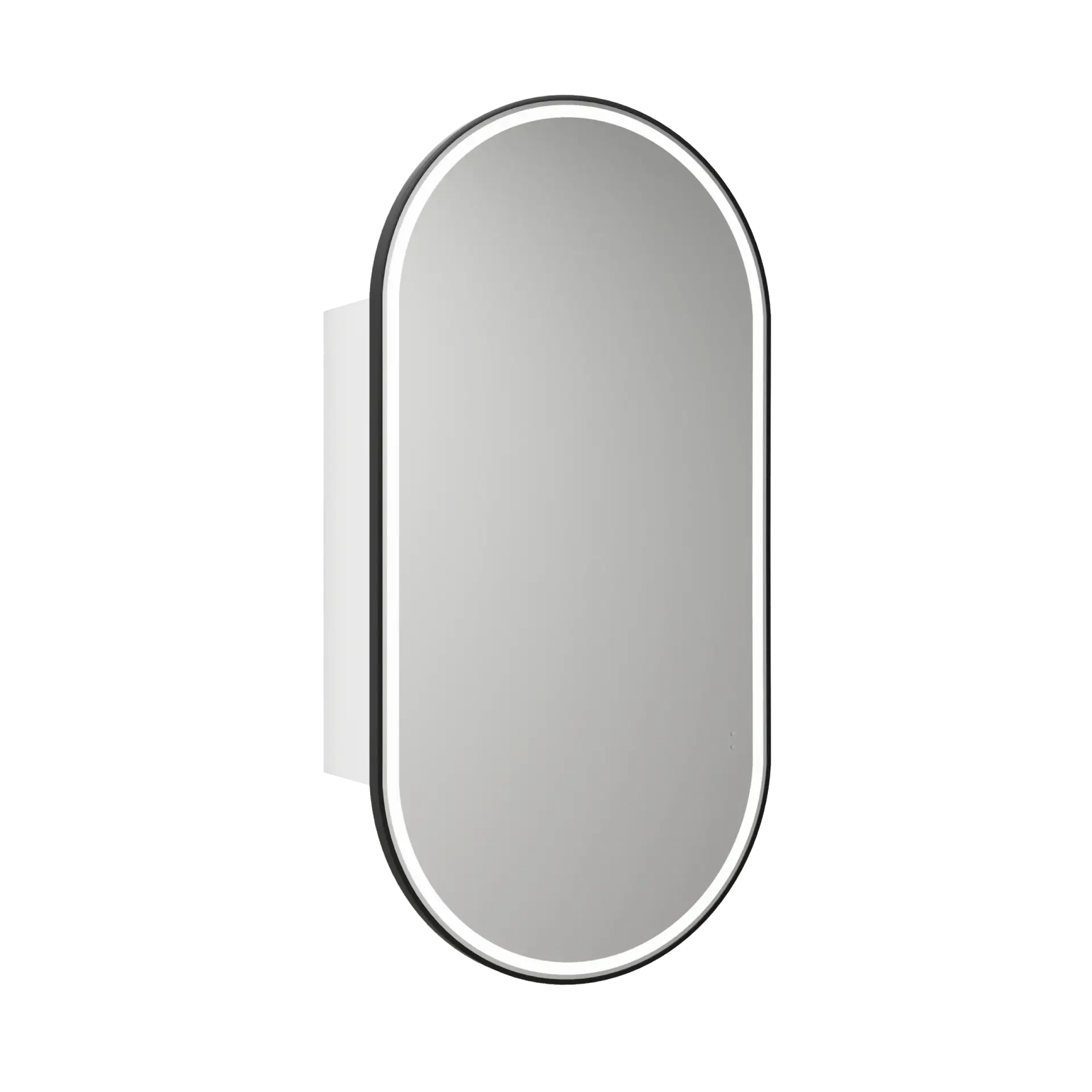 Crystal Full LED Shaving Cabinet - Matte Black - Image 2