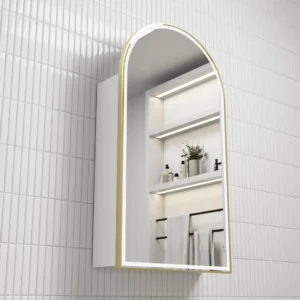Crystal LED Shaving Cabinets – Brushed Gold