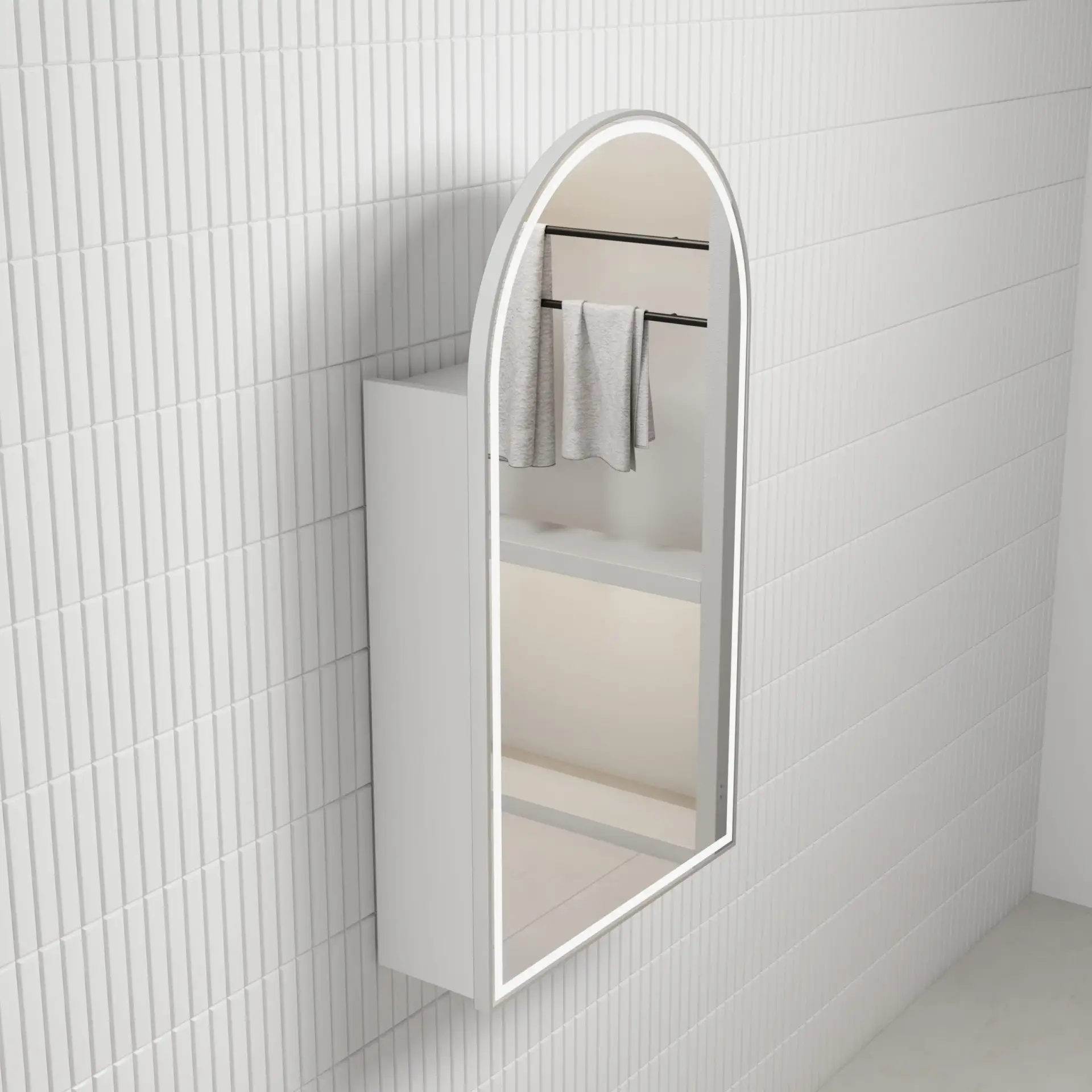 Crystal LED Shaving Cabinets – Brushed Nickel