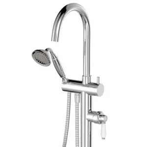 Eleanor Bath Hand Shower With White Handel – Polished Chrome