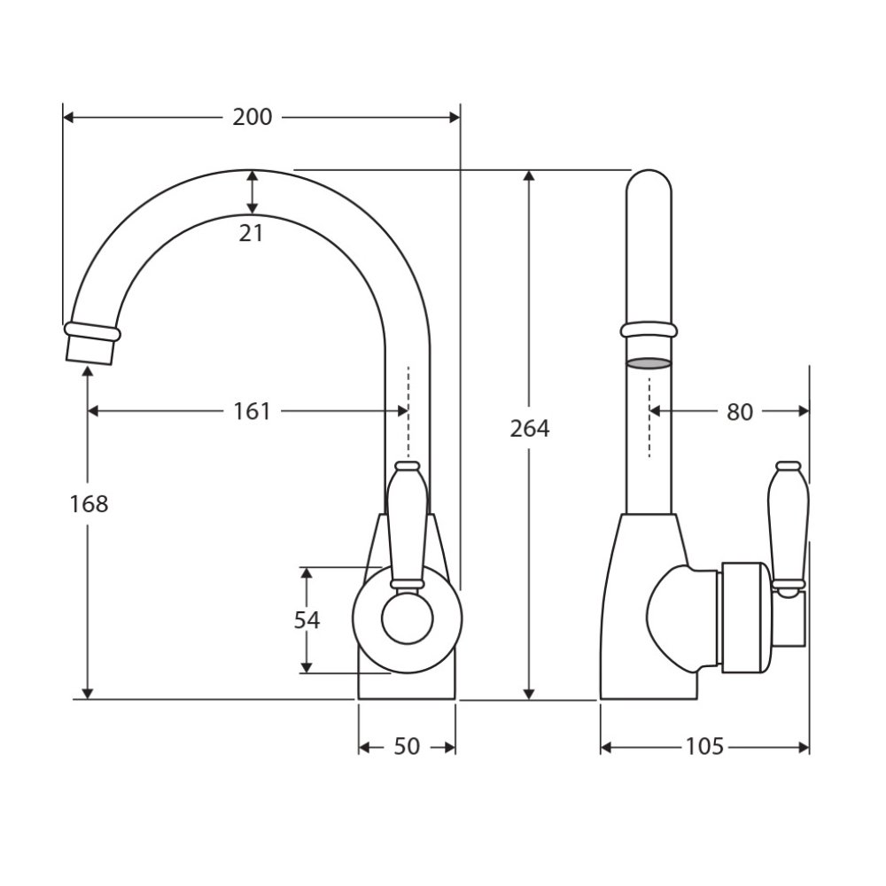 Eleanor Gooseneck Basin Mixer - Image 3