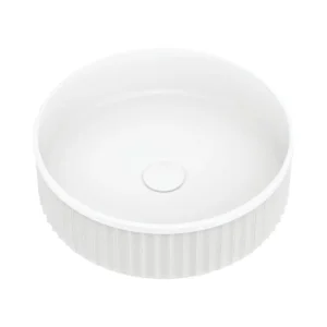 Feinza  Minka Round Above Counter Basin – Matte White