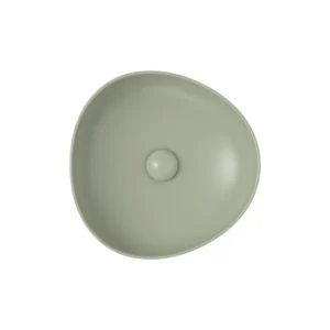 Feinza Pebble Small Above Counter Basin – Matte Olive