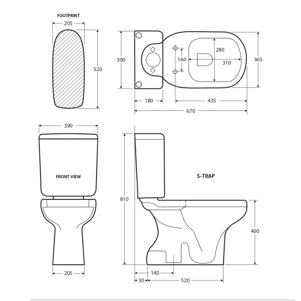 Feinza Rak Liwa Coupled Toilet Suite - White - Image 2