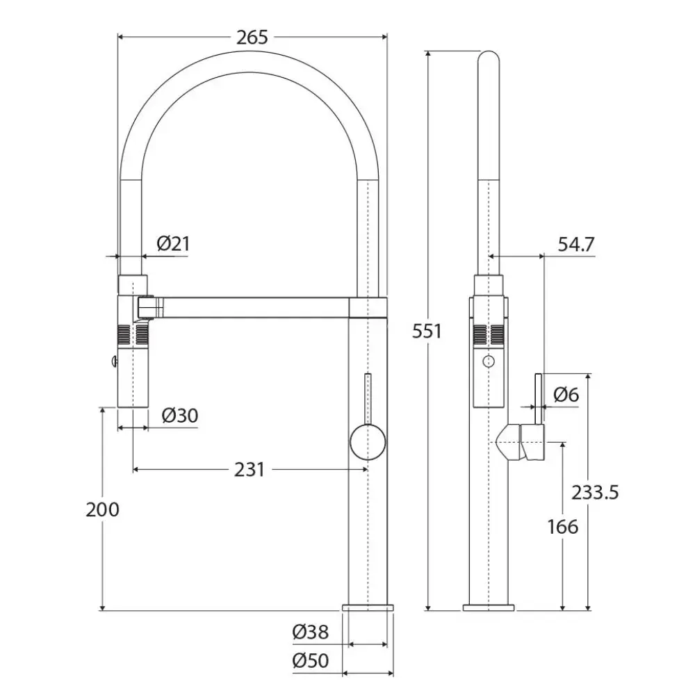 Fienza Kaya Pull Down Sink Mixer - Matte White - Image 4
