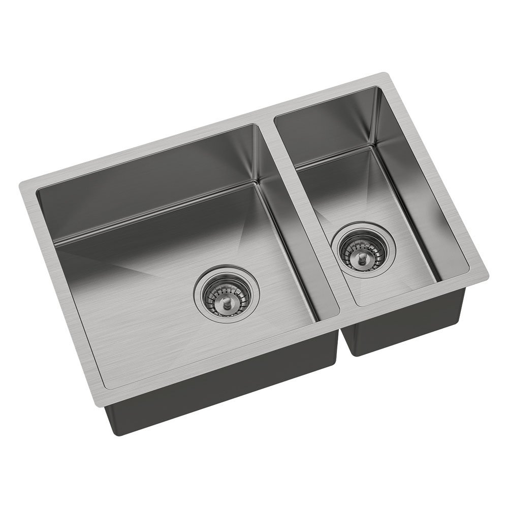 Hana Double Kitchen Sink, Brushed Stainless Steel, 30L,15L - Image 3