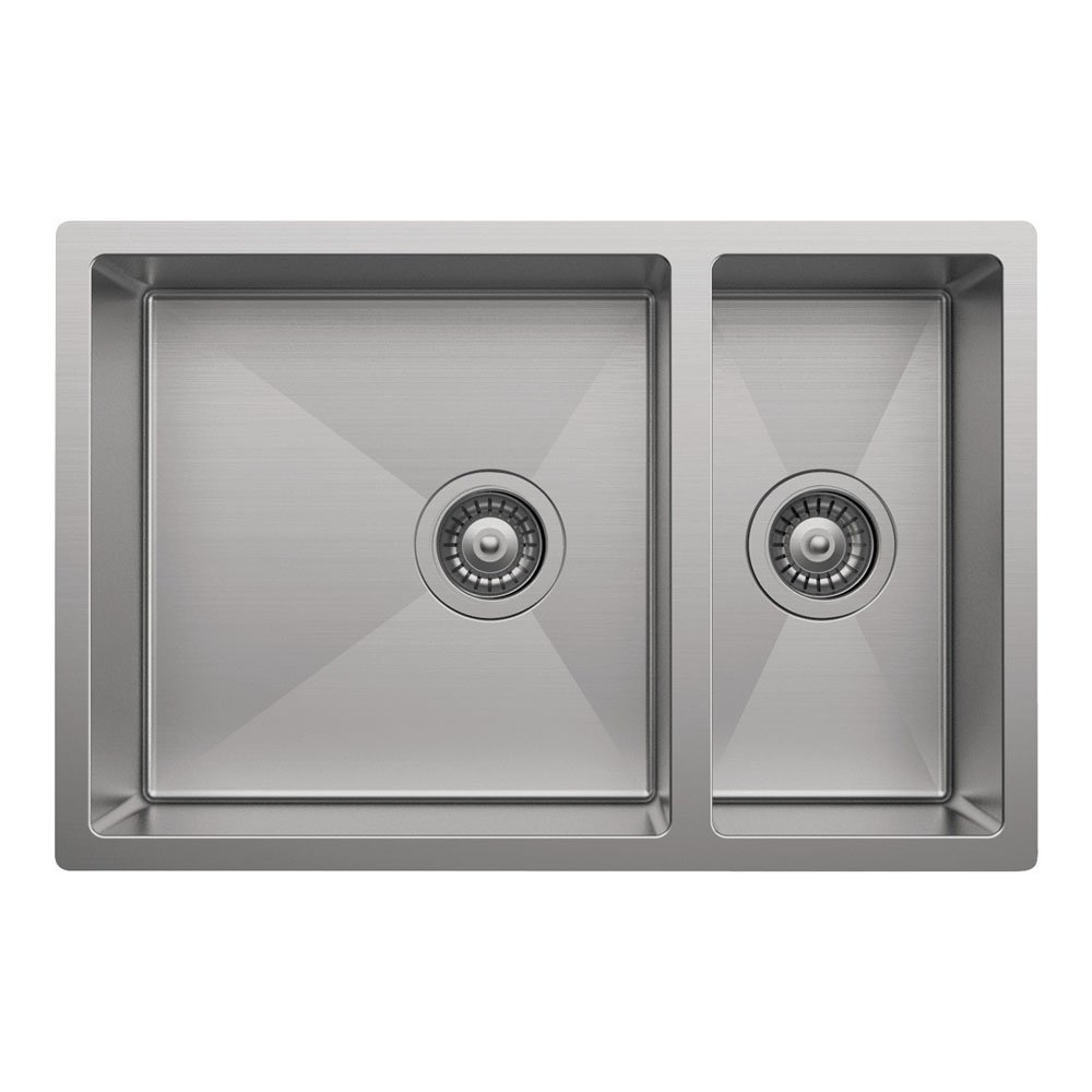 Hana Double Kitchen Sink, Brushed Stainless Steel, 30L,15L