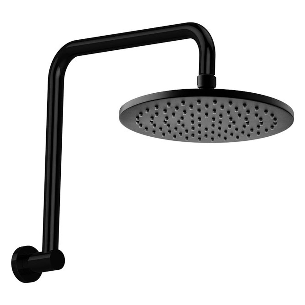 Hustle Round Shower Arm Set, Matte Black