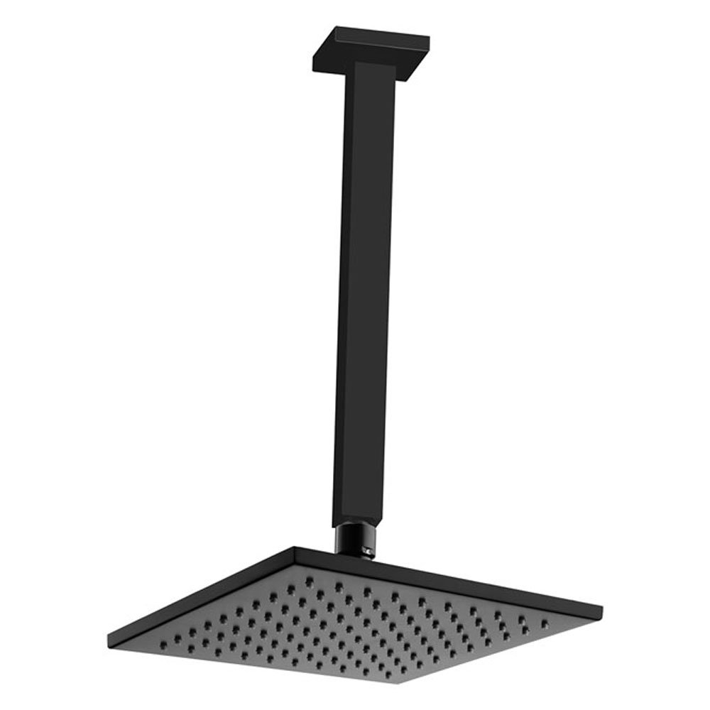 Hustle Square Shower Arm Set, Matte Black - Image 3