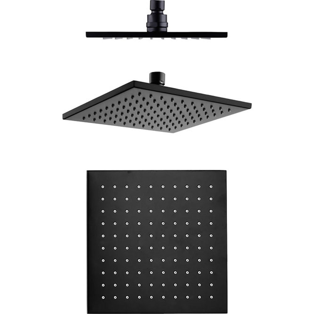 Hustle Square Shower Arm Set, Matte Black - Image 4