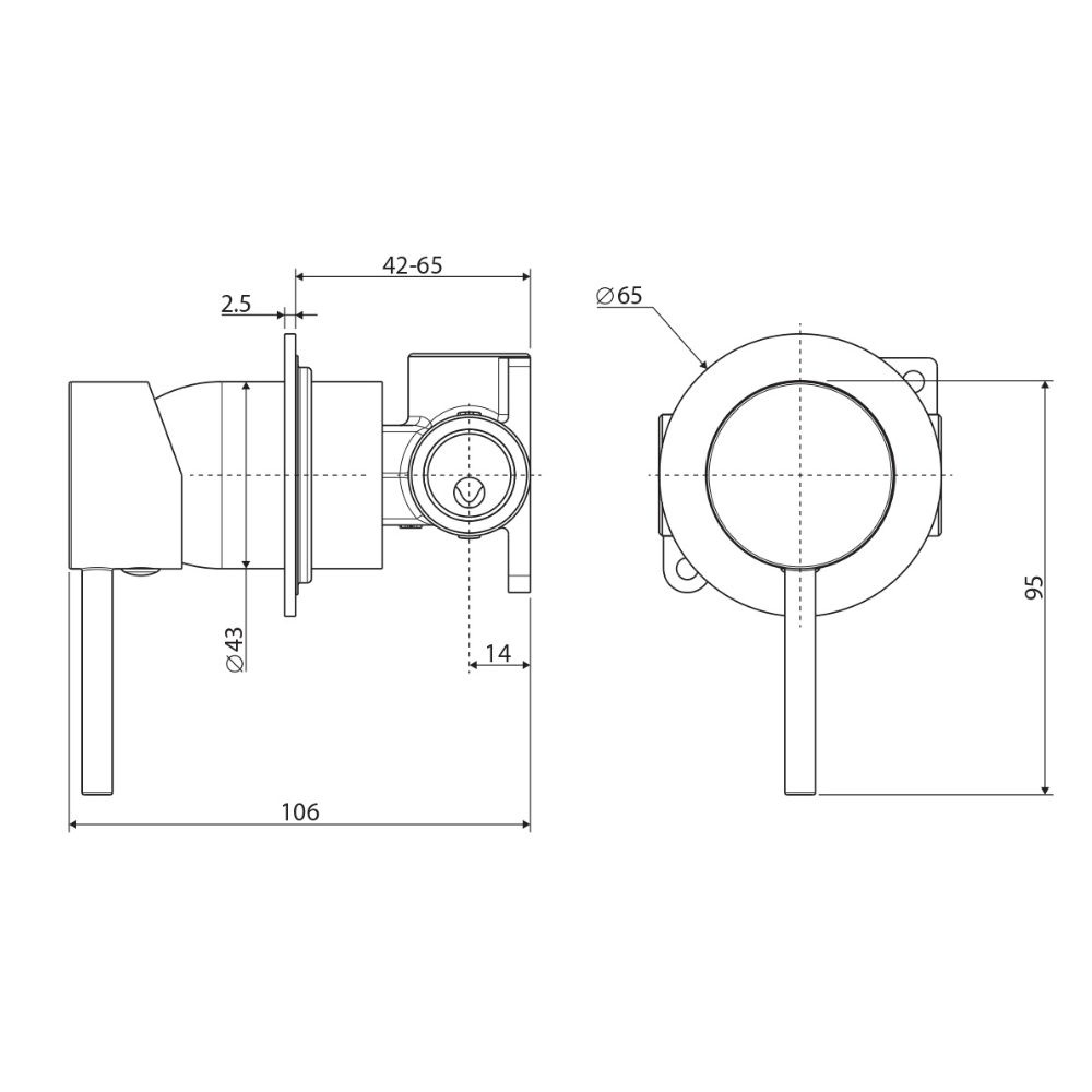 Kaya Wall Mixer Small Round Plate - Image 3
