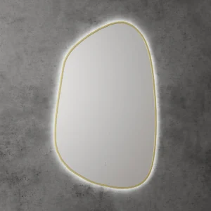 LED Mirror With Framed – Brushed Gold