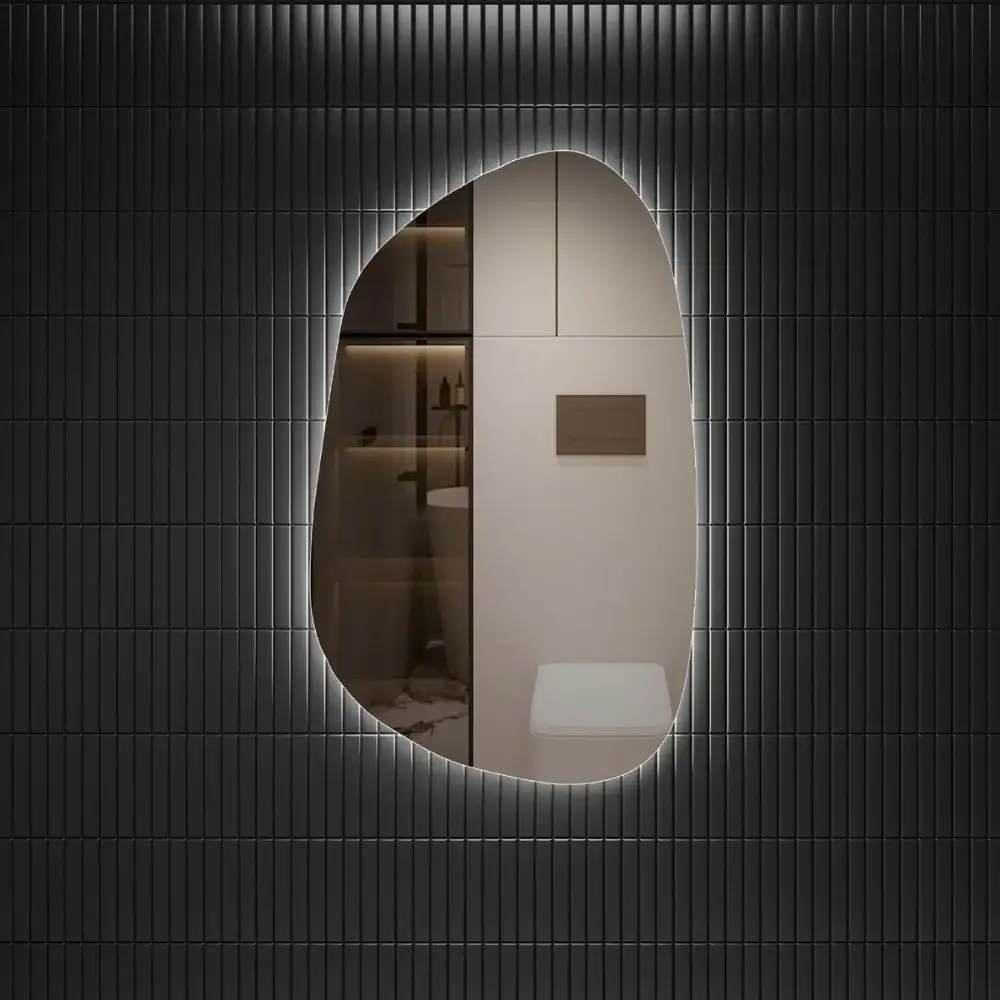 LED Mirror With Framed - Brushed Nickel - Image 2
