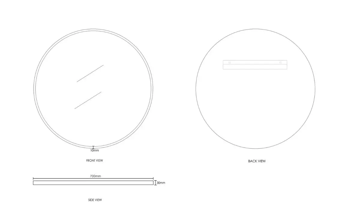 London Matte Black Metal Frame Tuffi Mirror - MFM700B - Image 2