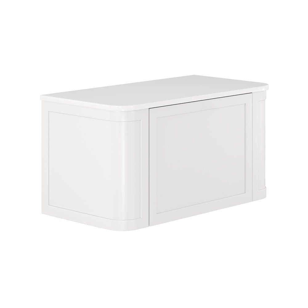 Mila Curved Shaker Wall Hung Cabinet, Satin White, 900mm - Image 5