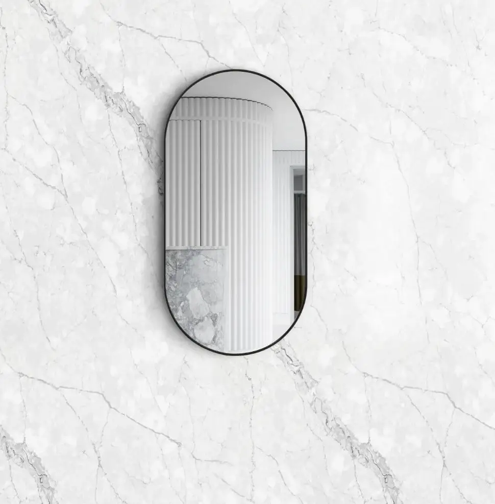 Noosa Matte Black Metal Frame Mirror - MFMO9045B-N