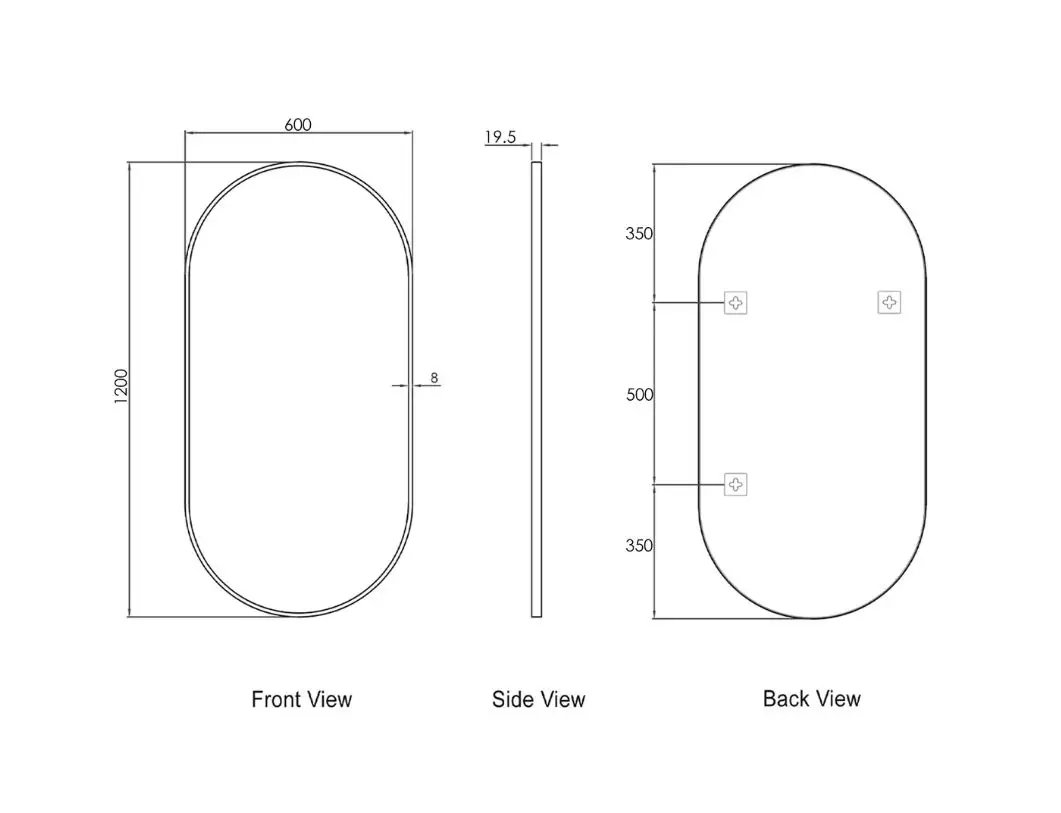 Noosa Matte White Metal Frame Mirror- Horizontal Or Vertical - MFMO1260W - Image 2