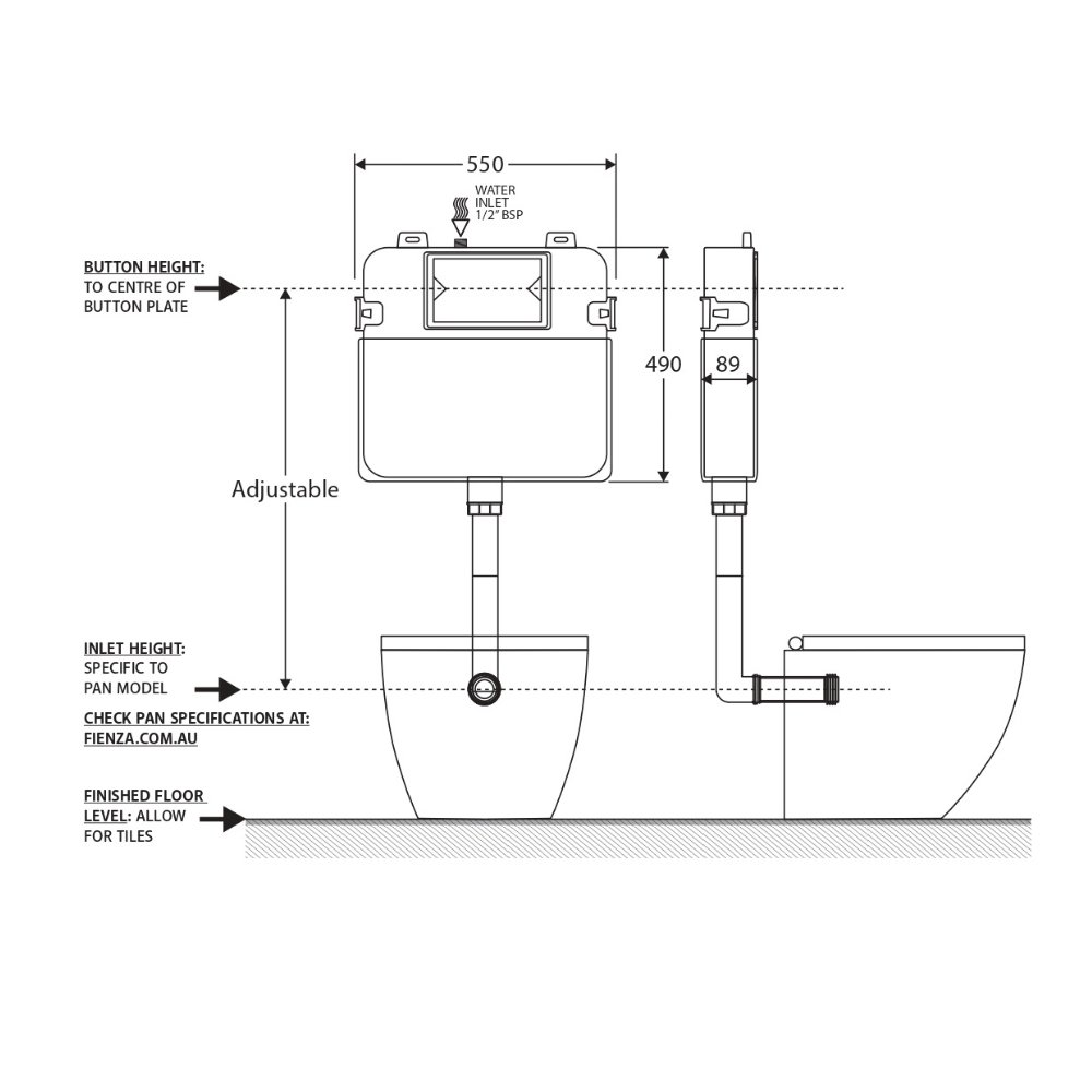 R&T In Wall Cistern For Wall Faced Pans - Image 3