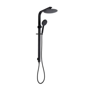 Raco Wide Shower Rail Top Inlet Round Black- DSH-WIDE-R-T-BLK