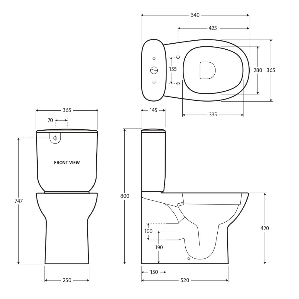 Fienza Rak Morning Back To Wall Toilet Suite - White - Image 3