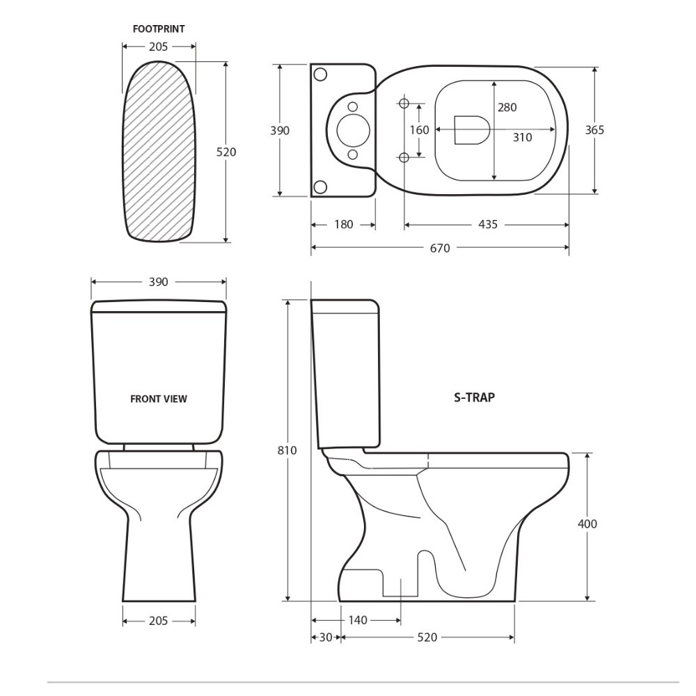 Fienza Rak Washington Coupled Toilet Suite - Ivory Close - Image 2