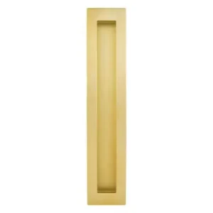 Rectangular Flush Pull 250mm in Satin Brass – 730FP250SB