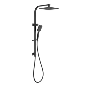 Square Dual Head Shower Set – Black