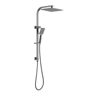 Square Dual Head Shower Set – Gun Metal