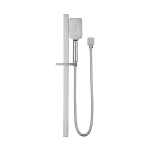 Square Head Single Shower Rail – Brushed Nickel