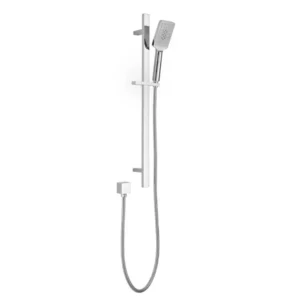 Square Head Single Shower Rail – Chrome