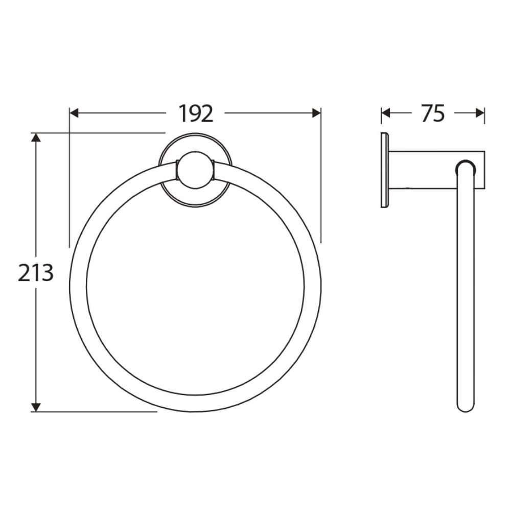 Stella Hand Towel Ring, Chrome - Image 4