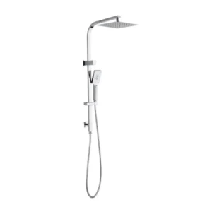 Taran Twin Shower On Rail Top Inlet Square 250mm Chrome – TSSTI-10