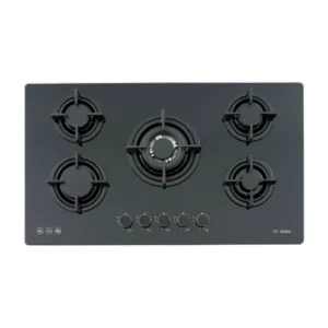 Technika 90cm Black Glass Gas Cooktop – H950STBGFPRO
