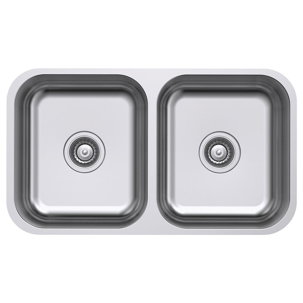 Tiva 785 Double Kitchen Sink, Polished Stainless Steel
