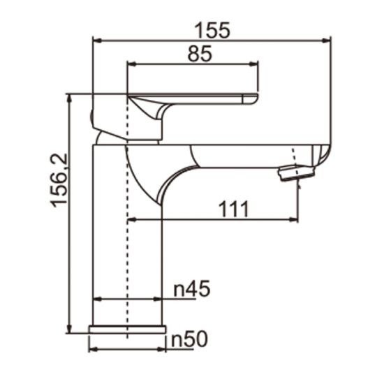 Sano Matte Black Basin Mixer - Image 3
