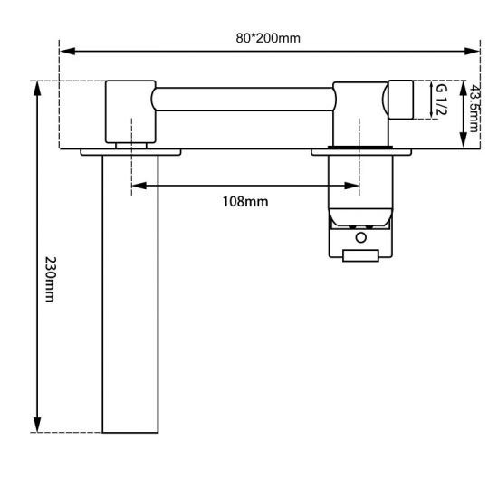 Vallo Matte Black Bathtub/Basin Wall Mixer With Spout - Image 3