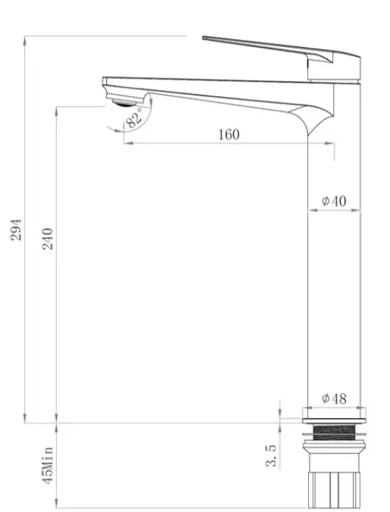 Zevo Tall Basin Mixer Z13TBMGM - Gun Metal - Image 2
