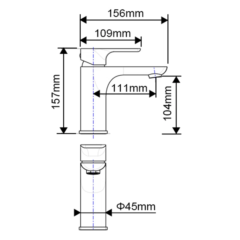 Ova Series Light Brushed Brass Basin Mixer - Image 2