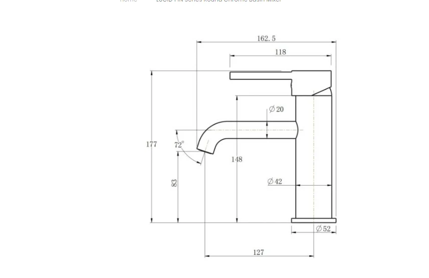 PINO Series Round Chrome Basin Mixer - Image 4