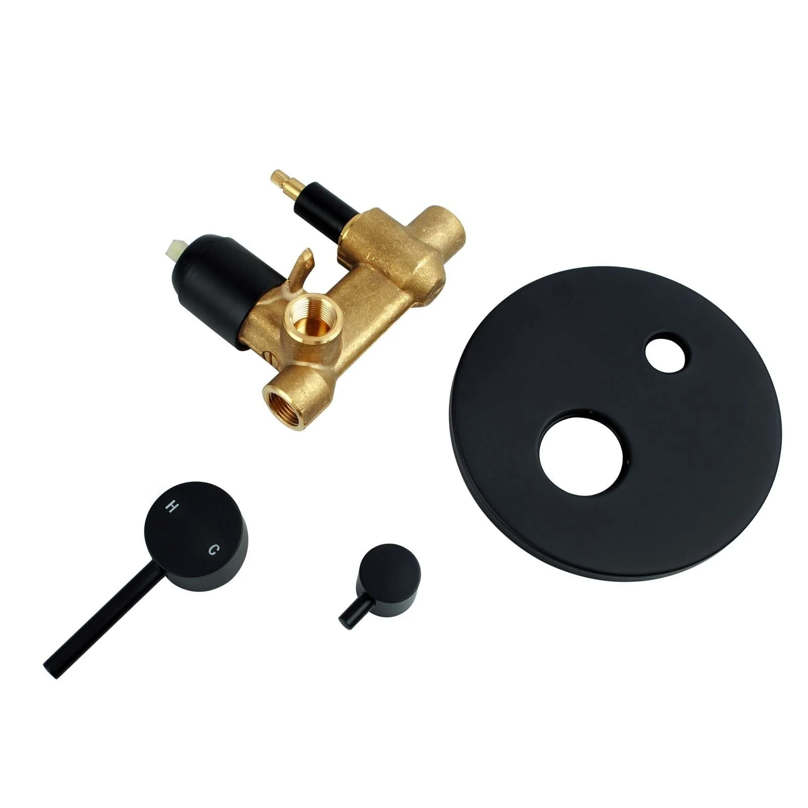 PINO Round Matte Black Shower/Bath Mixer Diverter(color up) - Image 2