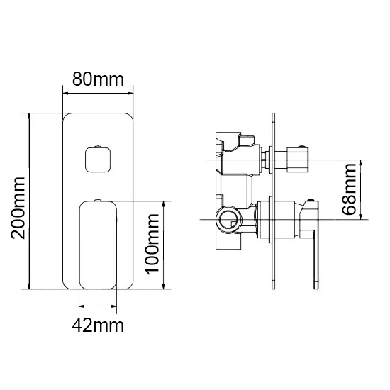 SEKO Series Black Diverter Mixer Trim Kit (match CLPD) - Image 2