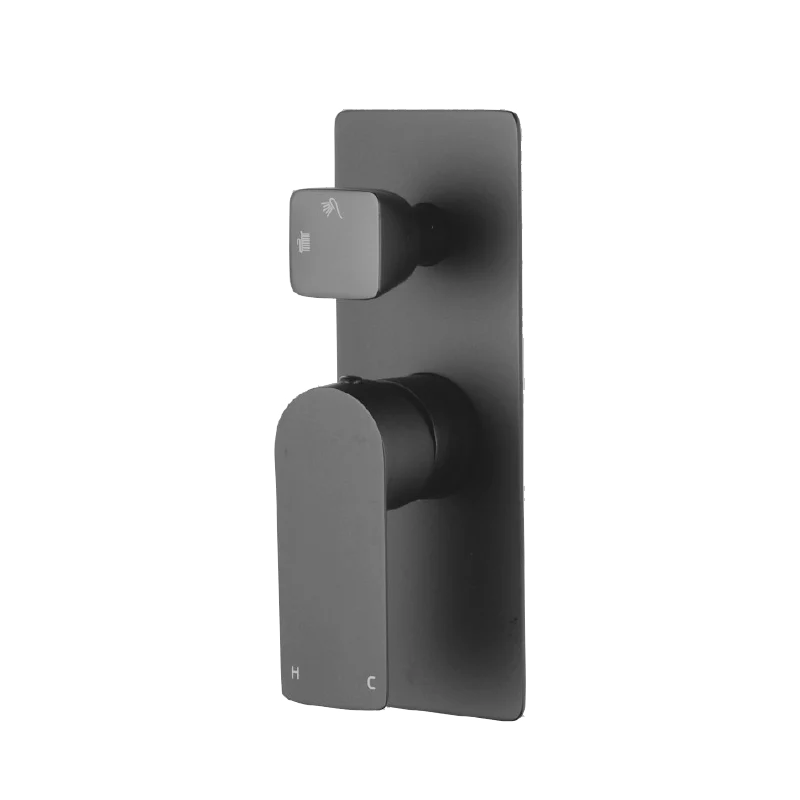 OVA Series Solid Gunmetal Bath/Shower Wall Mixer with Diverter Wall Mounted(color up)